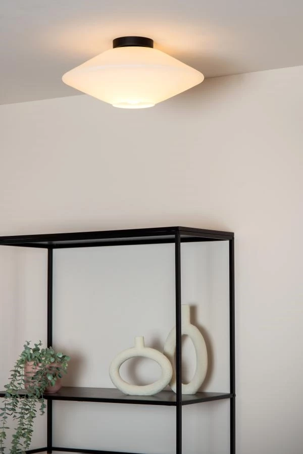 Lucide TREVOR - Flush ceiling light - Ø 42 cm - 1xE27 - Opal - ambiance 1